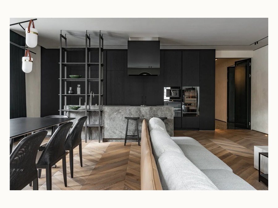 BAOHUI BHC-008 dark kitchen cabinet design