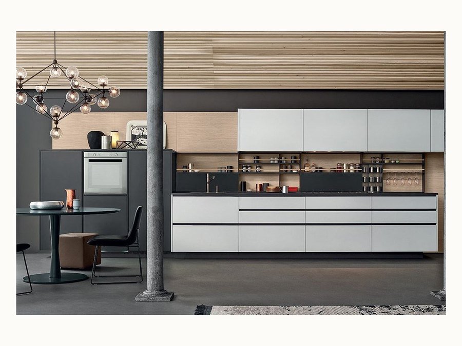 BAOHUI BHC-027 mid-tone kitchen cabinet design