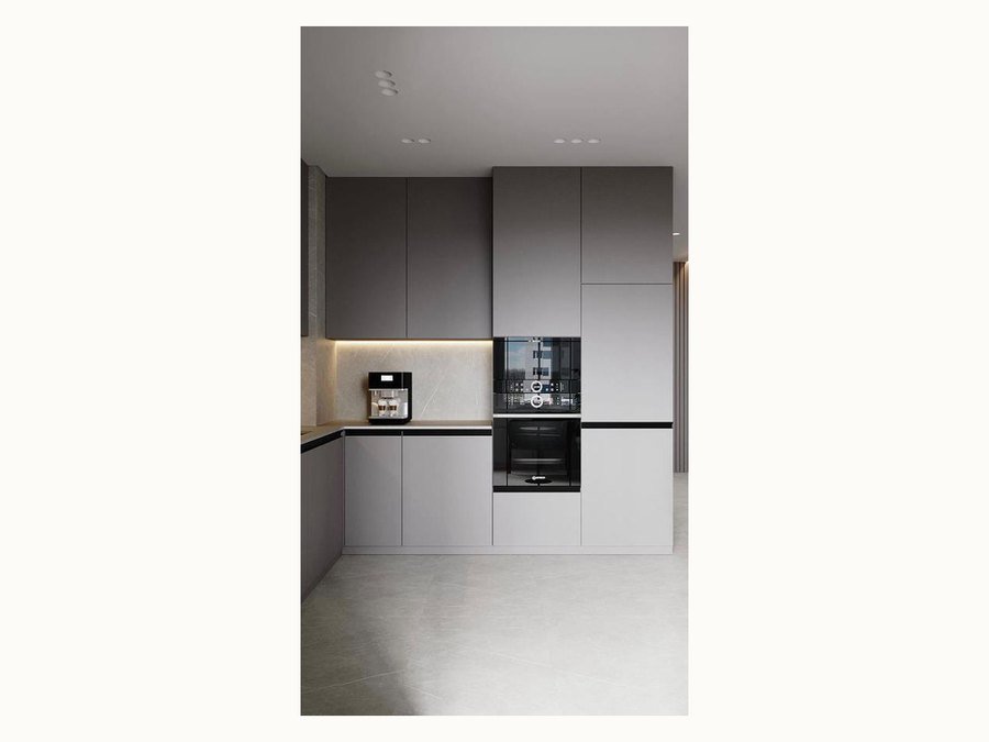 BAOHUI BHC-033 mid-tone kitchen cabinet design