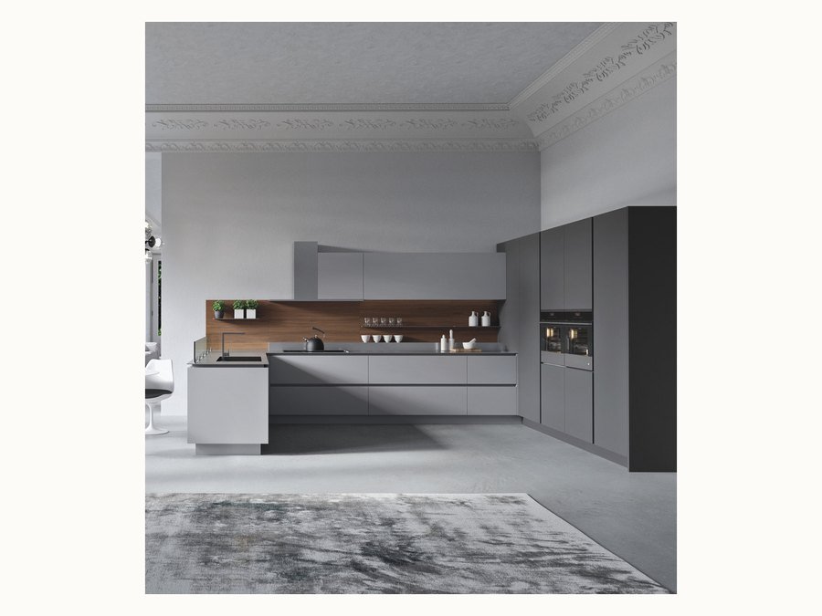 BAOHUI BHC-045 mid-tone kitchen cabinet design