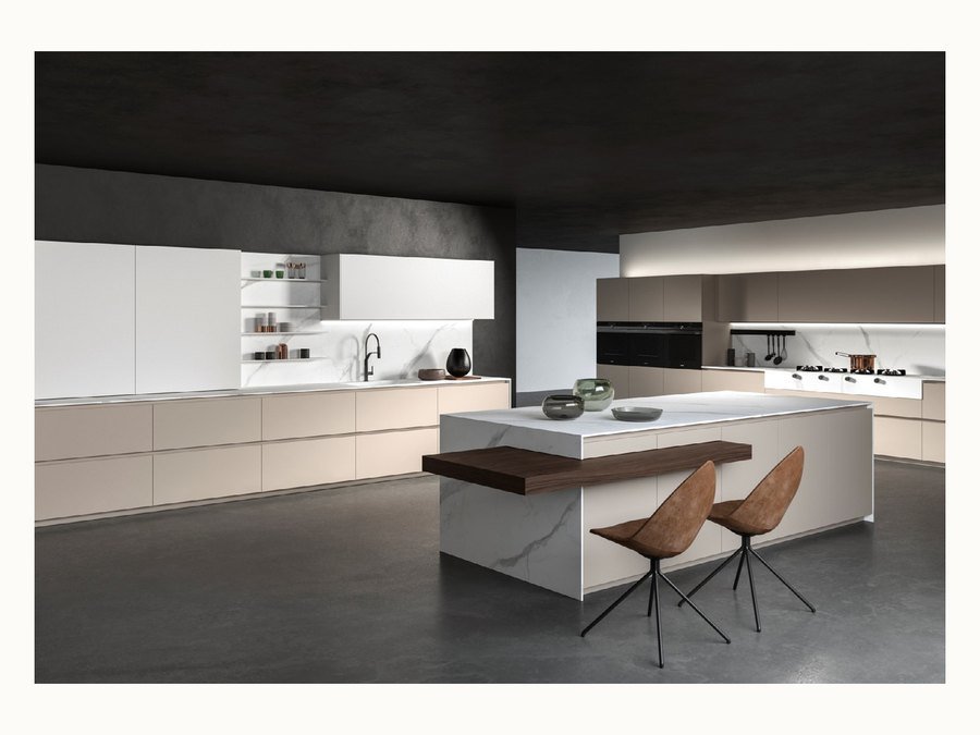 BAOHUI BHC-048 mid-tone kitchen cabinet design