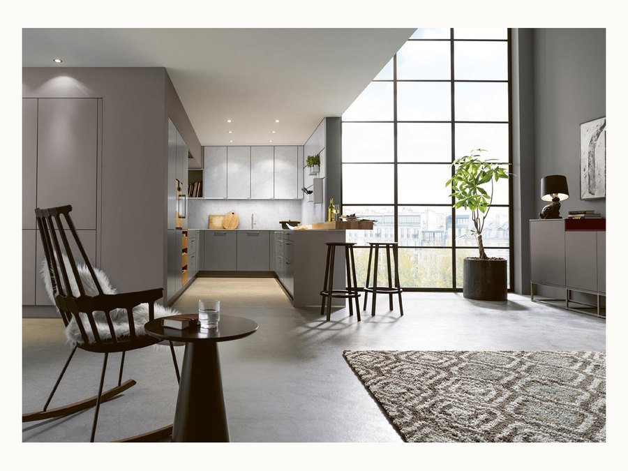 BAOHUI BHC-052 mid-tone kitchen cabinet design