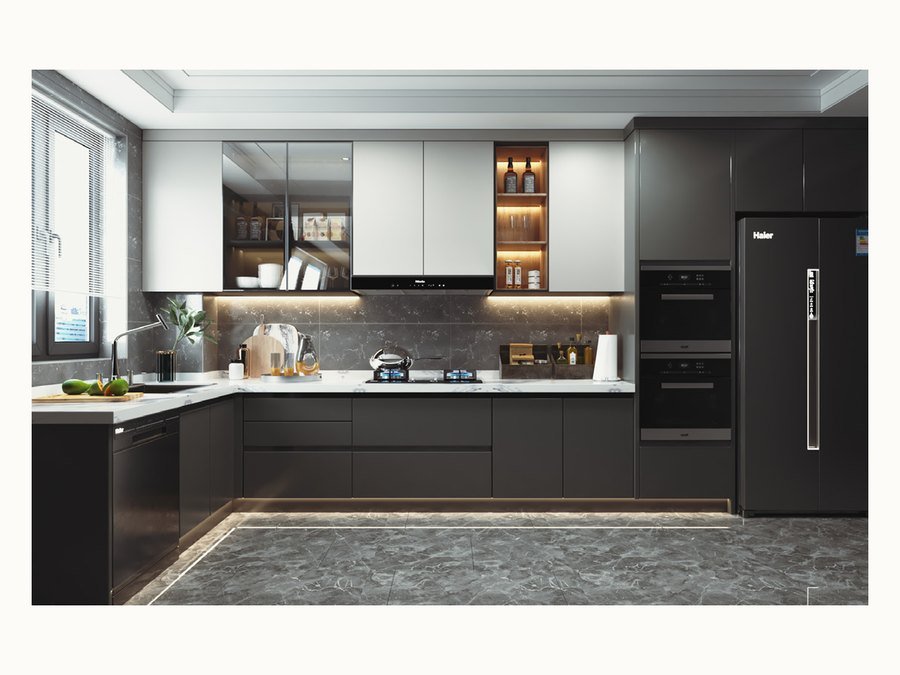 BAOHUI BHC-063 dark kitchen cabinet design