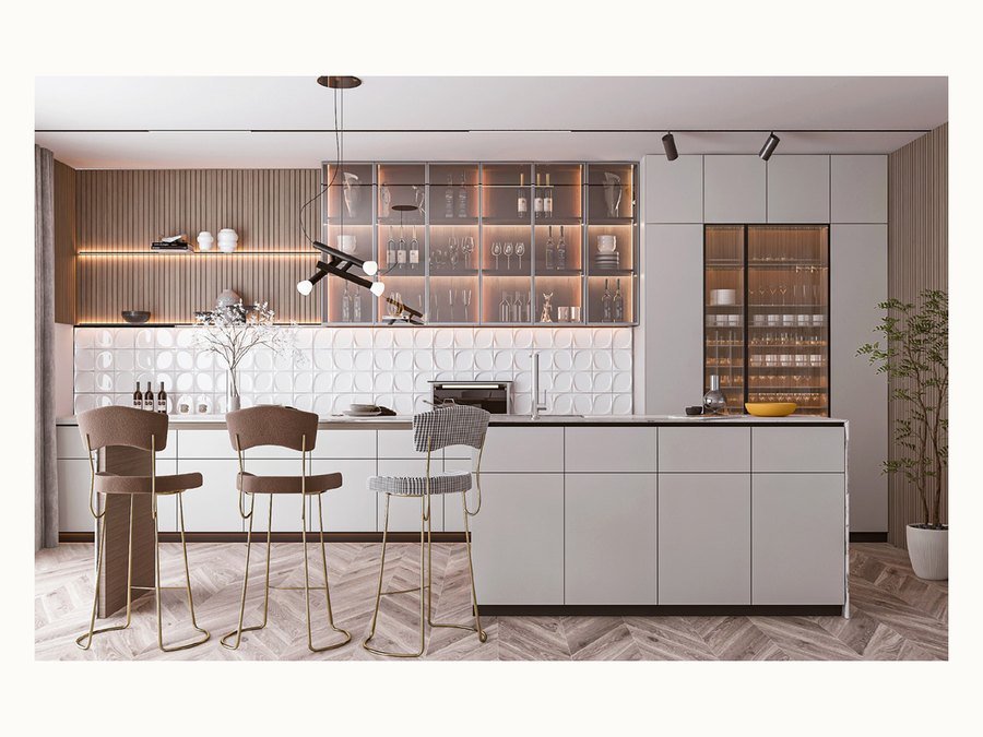BAOHUI BHC-064 light kitchen cabinet design