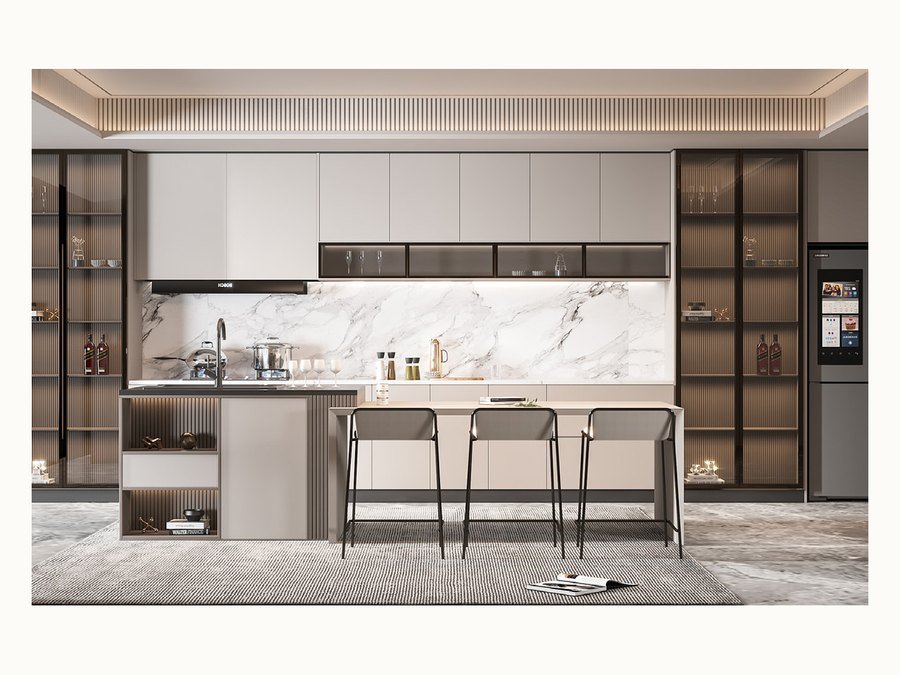 BAOHUI BHC-079 light kitchen cabinet design