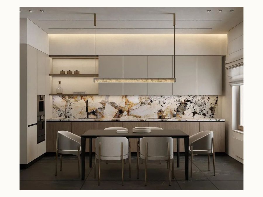 BAOHUI BHC-102 mid-tone kitchen cabinet design