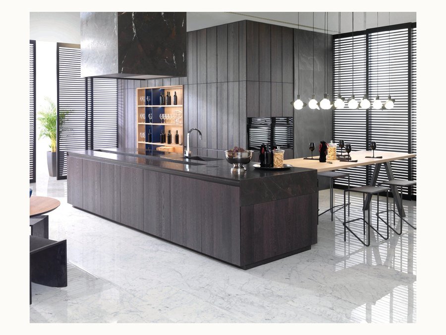 BAOHUI BHC-103 mid-tone kitchen cabinet design