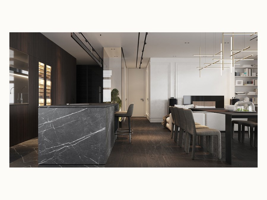 BAOHUI BHC-110 dark kitchen cabinet design
