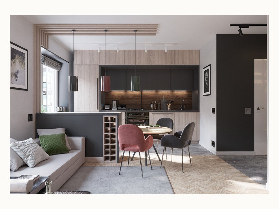 BAOHUI BHC-113 dark kitchen cabinet design
