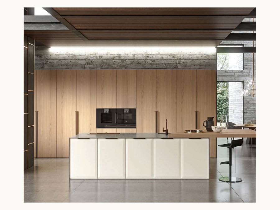 BAOHUI BHC-117 mid-tone kitchen cabinet design