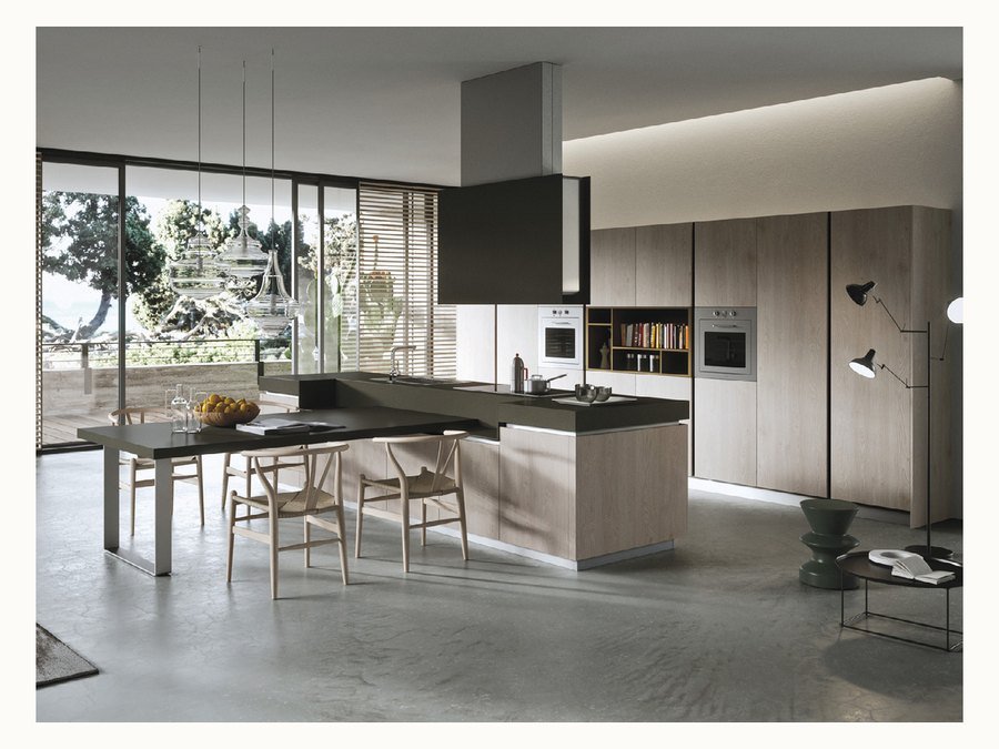 BAOHUI BHC-119 mid-tone kitchen cabinet design