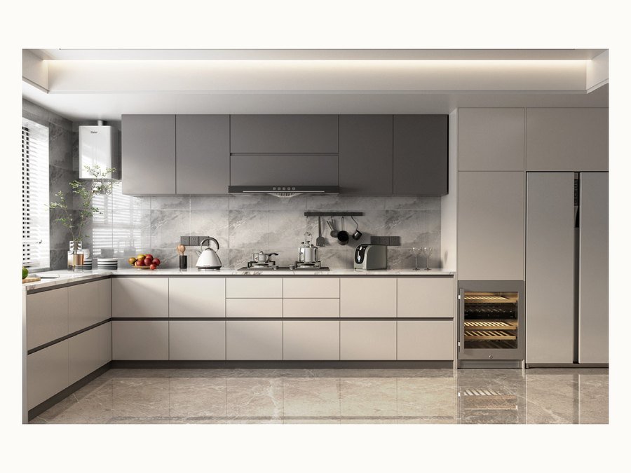 BAOHUI BHC-135 mid-tone kitchen cabinet design