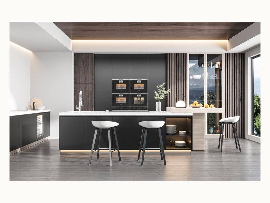 BAOHUI BHC-153 dark kitchen cabinet design
